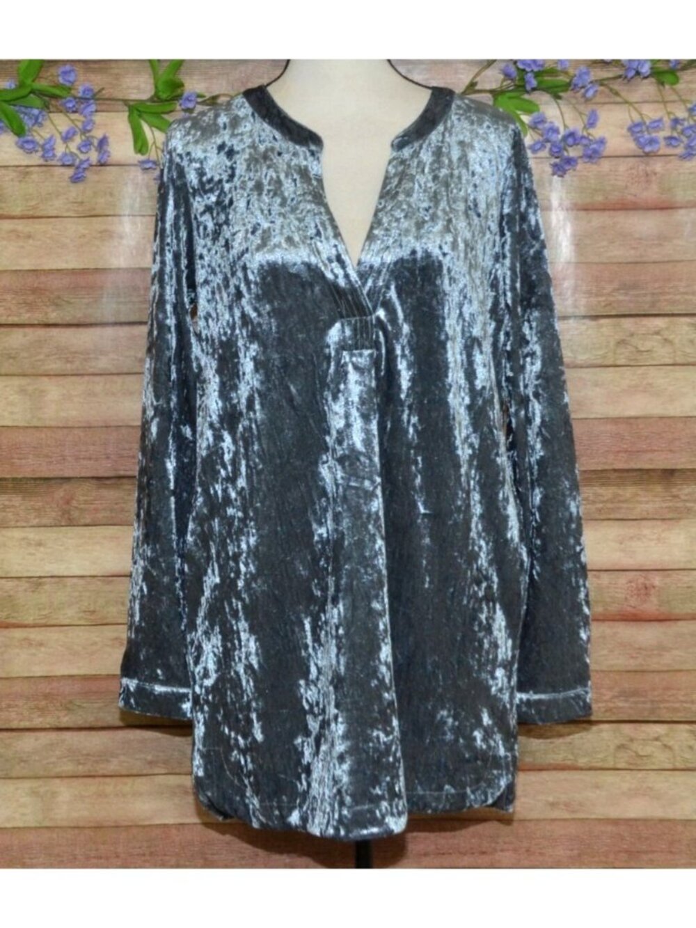 NWT Mystree Mini Dress Size M Slate Blue Crushed Velvet Fairycore Whimsigoth